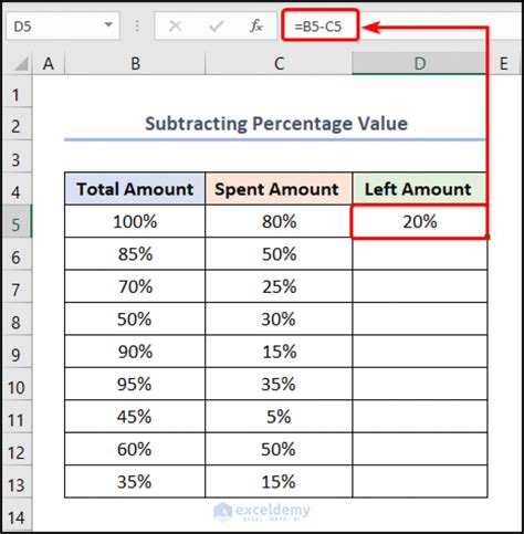 37 19. . How to subtract 10 percent in excel